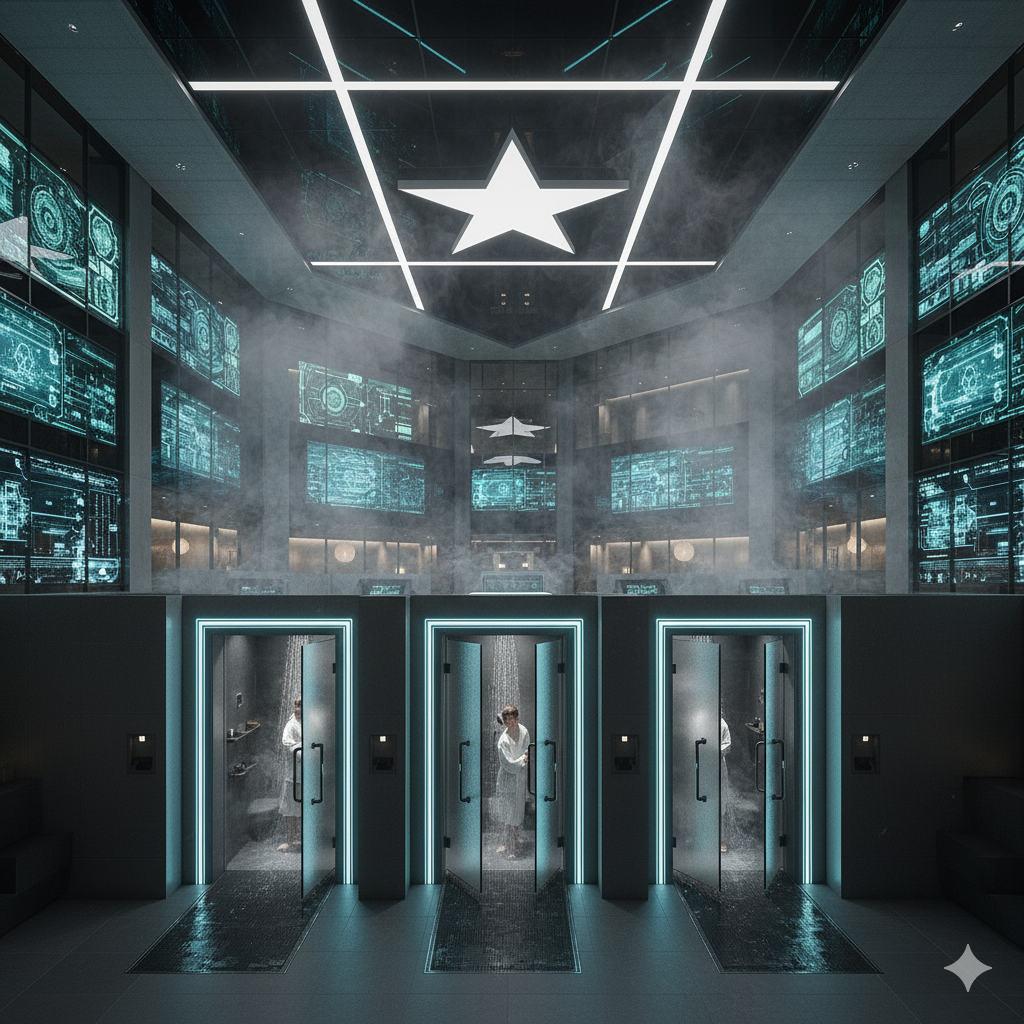 Ein Bild der Duschen des Spas.