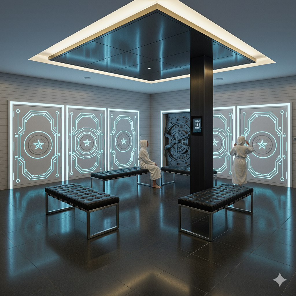 Ein Bild von den Umkleiden des Spas 