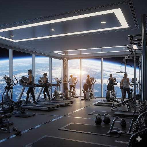 Fitnessstudio im All